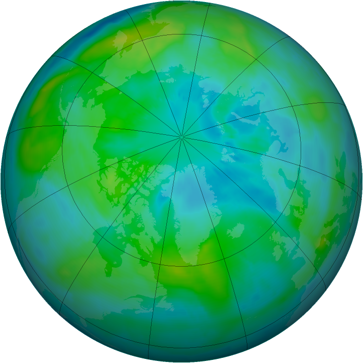Arctic ozone map for 25 September 2010